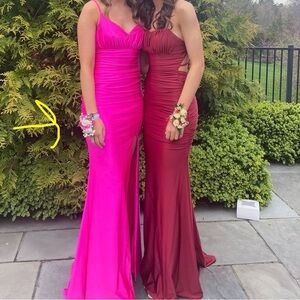 Elegant Pink Prom Dress (on left)